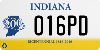 IN license plate 016PD