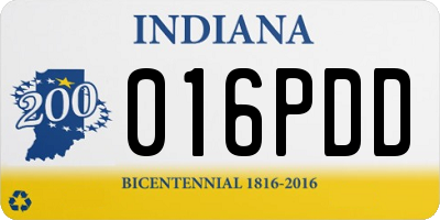 IN license plate 016PDD