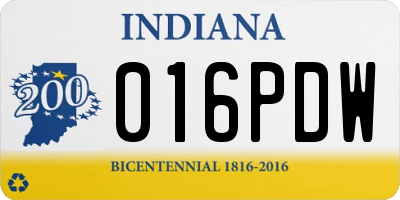 IN license plate 016PDW