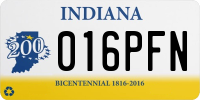IN license plate 016PFN