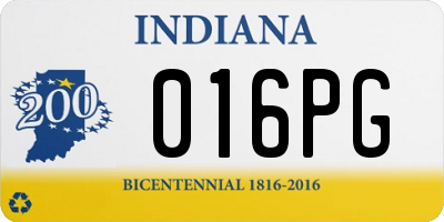 IN license plate 016PG
