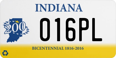 IN license plate 016PL
