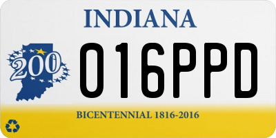 IN license plate 016PPD