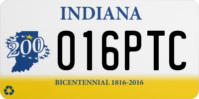 IN license plate 016PTC