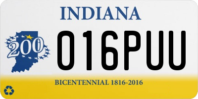 IN license plate 016PUU