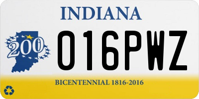 IN license plate 016PWZ