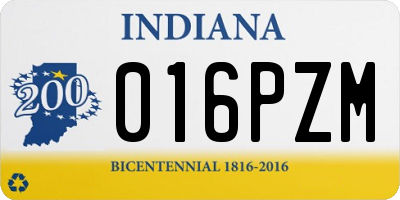 IN license plate 016PZM