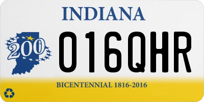 IN license plate 016QHR