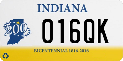 IN license plate 016QK