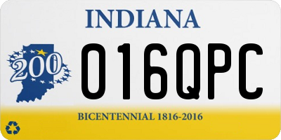 IN license plate 016QPC