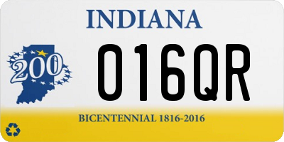 IN license plate 016QR