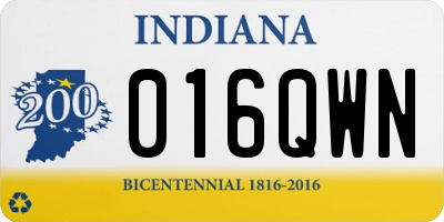 IN license plate 016QWN