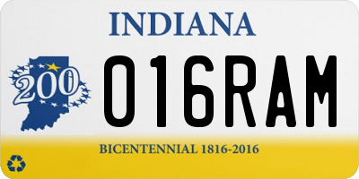 IN license plate 016RAM