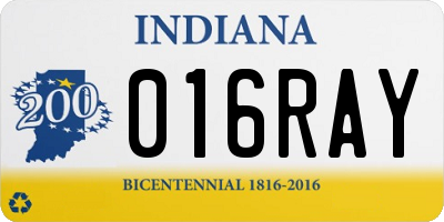 IN license plate 016RAY