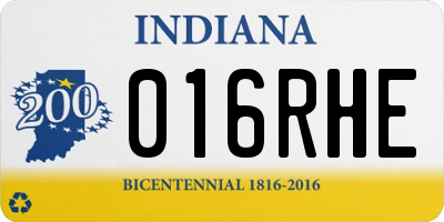 IN license plate 016RHE