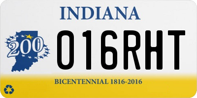 IN license plate 016RHT