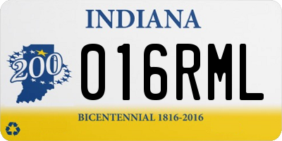IN license plate 016RML