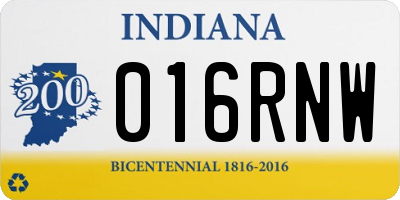 IN license plate 016RNW