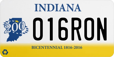 IN license plate 016RON