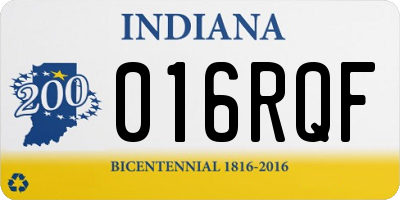 IN license plate 016RQF