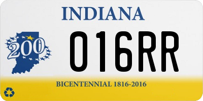 IN license plate 016RR