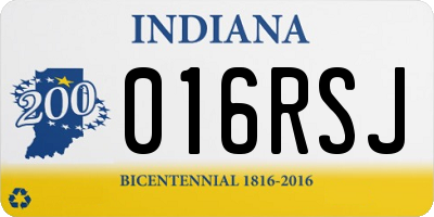 IN license plate 016RSJ
