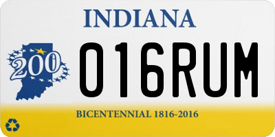 IN license plate 016RUM