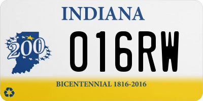 IN license plate 016RW
