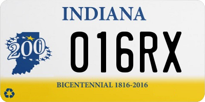 IN license plate 016RX