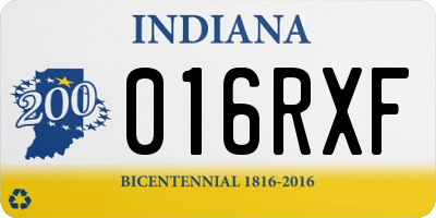 IN license plate 016RXF