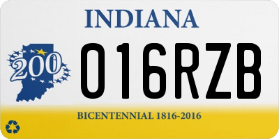 IN license plate 016RZB