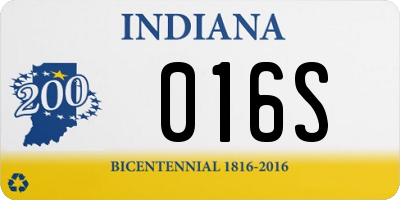 IN license plate 016S