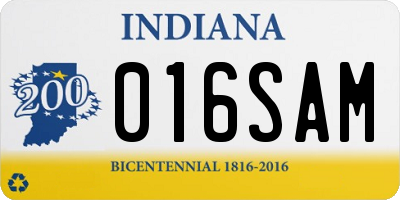 IN license plate 016SAM