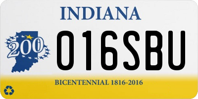 IN license plate 016SBU