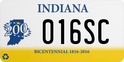 IN license plate 016SC