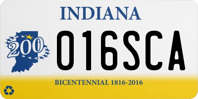 IN license plate 016SCA