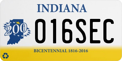 IN license plate 016SEC