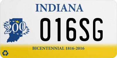 IN license plate 016SG