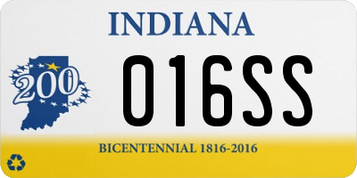 IN license plate 016SS