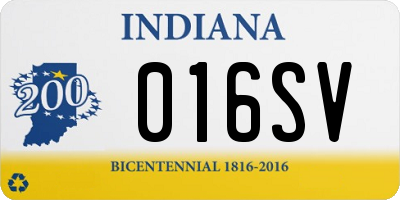 IN license plate 016SV