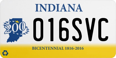 IN license plate 016SVC