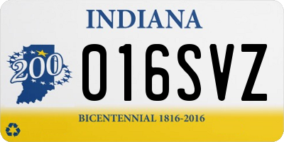 IN license plate 016SVZ