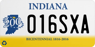 IN license plate 016SXA