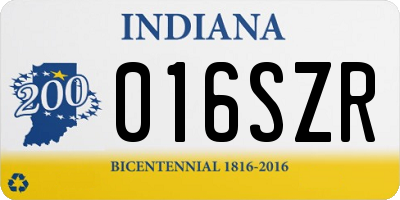 IN license plate 016SZR