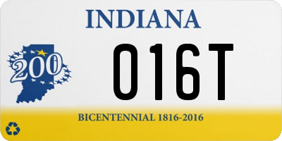 IN license plate 016T