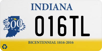 IN license plate 016TL