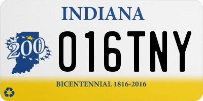 IN license plate 016TNY