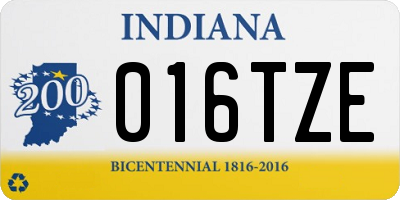 IN license plate 016TZE