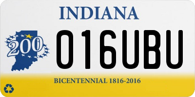 IN license plate 016UBU