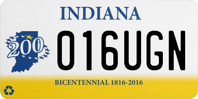 IN license plate 016UGN